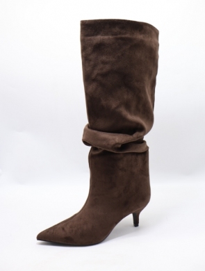 Kozaki damskie na szpilce (36-41) 2512 BROWN