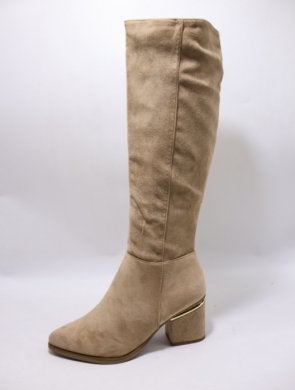 Kozaki damskie ocieplane na obcasie (36-41) 00-6 KHAKI