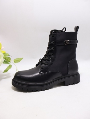 Botki damskie ocieplane na płaskim (36-41) A865-1 BLACK