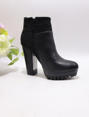 Botki damskie ocieplane na obcasie (36-40) A675-1 BLACK