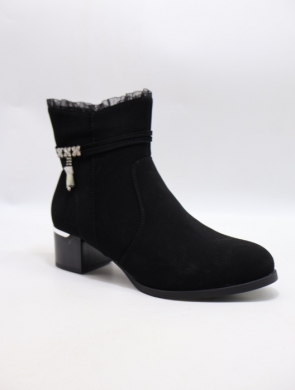 Botki damskie ocieplane na obcasie (36-41) SG873 BLACK