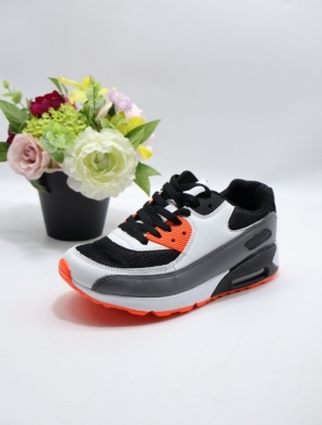 Buty sportowe damskie na płaskim (36-41) D800-BL BL/ORANGE