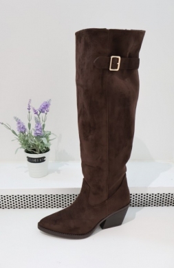 Kozaki damskie na obcasie (36-41) CLS628 BROWN