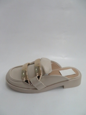 Klapki damskie na obcasie (36-41) 11-162 BEIGE