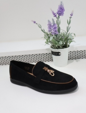 Mokasyny damskie na płaskim (36-41) G502 BLACK