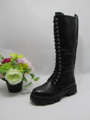 Kozaki damskie ocieplane na płaskim (36-41) 7450A BLACK