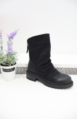 Botki damskie na płaskim (36-41) 1132 BLACK