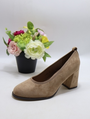 Czółenki damskie na obcasie (36-41) V-873 KHAKI