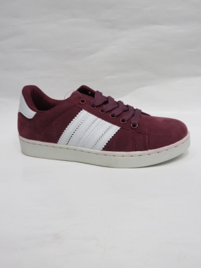 Buty sportowe damskie na płaskim (36-41) DS91-11 BURGUNDY