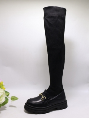 Kozaki damskie na płaskim (36-41) LG500 BLACK