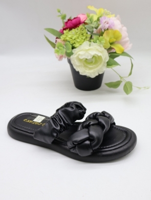 Klapki damskie na płaskim (36-41) TC1230 BLACK