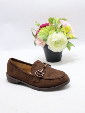 Mokasyny damskie na płaskim (36-41) H8-1029 BROWN
