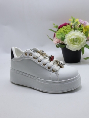 Buty sportowe damskie na płaskim (36-41) WW250 WH/BL