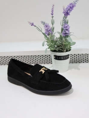 Mokasyny damskie na płaskim (36-41) GO-306 BLACK