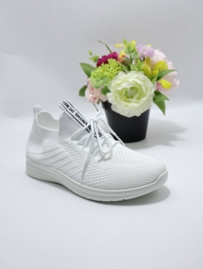 Buty sportowe damskie na płaskim (36-41) BK25 WHITE