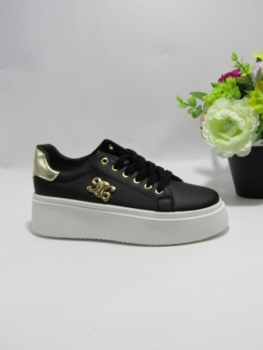 Buty sportowe damskie na płaskim (36-41) YH37 BLACK