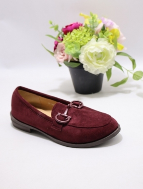 Mokasyny damskie na płaskim (36-41) H8-1029 WINE