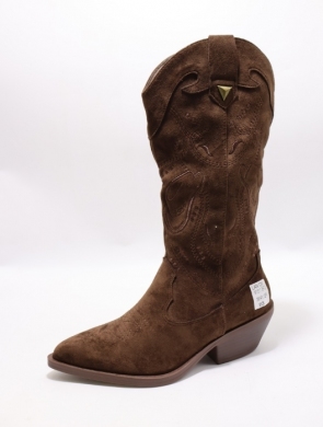 Kozaki damskie na obcasie (36-41) M1511 BROWN