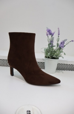 Botki damskie na szpilce (36-41) BM266 BROWN
