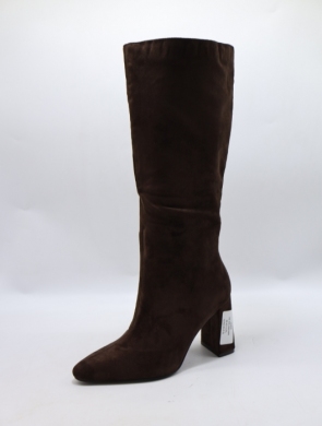Kozaki damskie ocieplane na obcasie (36-41) H8-995 BROWN