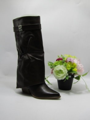 Kozaki damskie na obcasie (36-41) 9672A BROWN