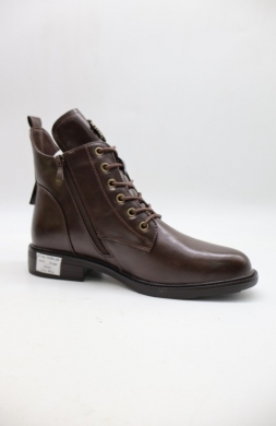 Botki damskie ocieplane na płaskim (36-41) H385-2B BROWN