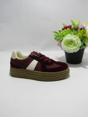 Buty sportowe damskie na płaskim (36-41) 7590 WINE
