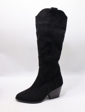 Kozaki damskie ocieplane na obcasie (36-41) 2703 BLACK