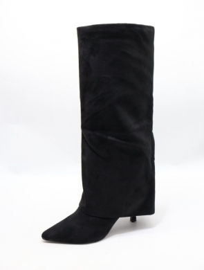 Kozaki damskie ocieplane na szpilce (36-41) H8-998H BLACK