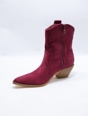 Botki damskie na obcasie (36-41) 181 WINE