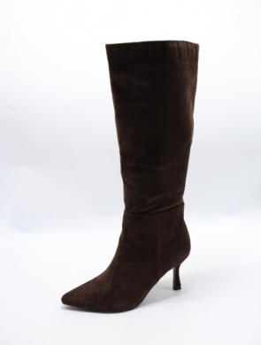 Kozaki damskie ocieplane na szpilce (36-41) H8-996 BROWN