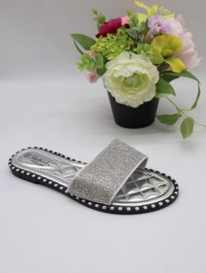 Klapki damskie na płaskim (36-41) 0612 SILVER