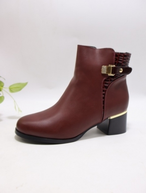 Botki damskie ocieplane na obcasie (36-41) LT693-2 WINE