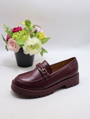 Mokasyny damskie na płaskim (36-41) V-918 BORDO