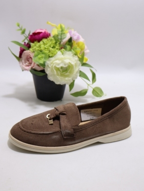 Mokasyny damskie na płaskim (36-41) H8-585 BROWN