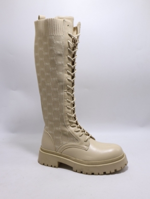 Kozaki damskie na płaskim (36-41) VR106 BEIGE