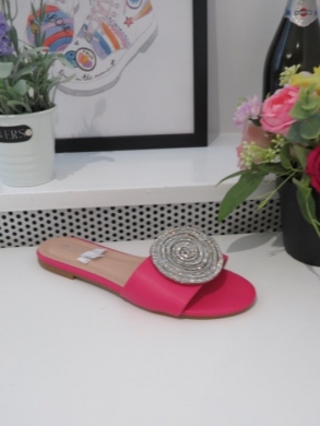 Klapki damskie na płaskim (36-41) BQB7667 FUCHSIA
