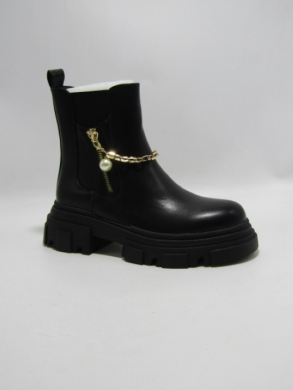 Botki damskie ocieplane na płaskim (36-41) JJ31 BLACK