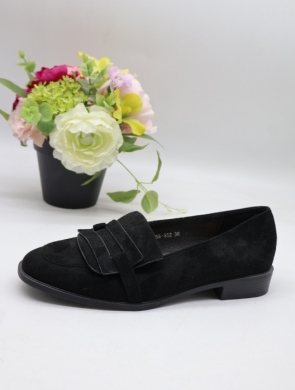 Mokasyny damskie na płaskim (36-41) 68-352 BLACK