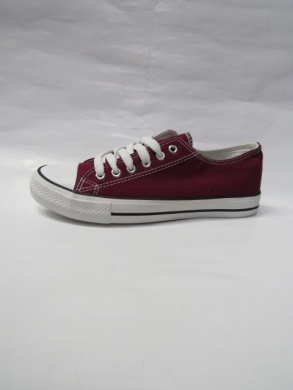 Trampki damskie na płaskim (36-41) 7BW-11 BORDO
