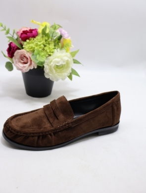 Mokasyny damskie na płaskim (36-41) H8-962 BROWN