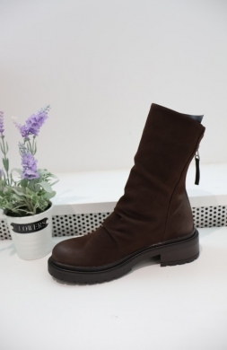 Botki damskie na płaskim (36-41) 1132 BROWN