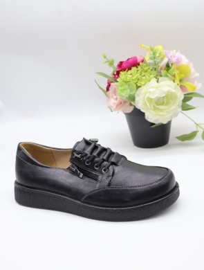 Półbuty damskie na płaskim (39-43) DTC06-10 BLACK