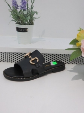 Klapki damskie na płaskim (36-41) 25062-15 BLACK