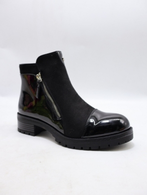 Botki damskie ocieplane na płaskim (36-41) 588-57 BLACK