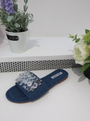Klapki damskie na płaskim (36-41) C2511 DBLUE