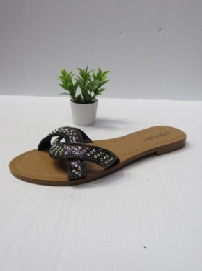 Klapki damskie na płaskim (36-41) J88 BLACK