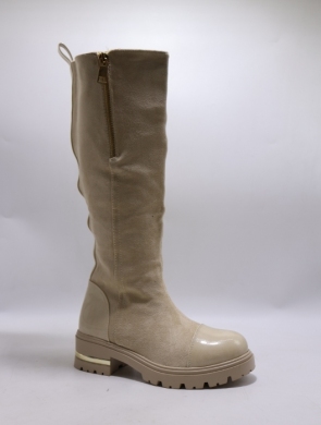 Kozaki damskie ocieplane na płaskim (36-41) LG577 BEIGE