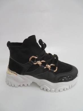 Sneakersy damskie wysokie (36-41) F051 BLACK