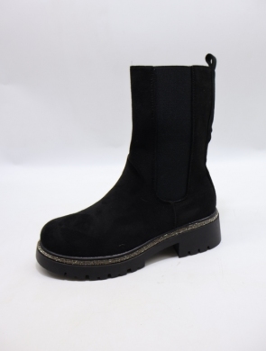 Botki damskie ocieplane na płaskim (36-41) 68210 BLACK